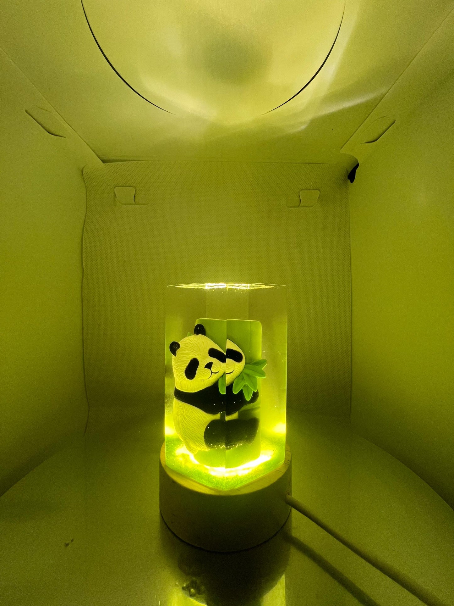 Lampe en résine époxy cristal - Panda