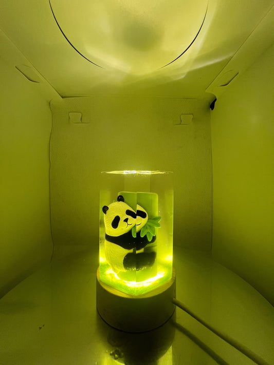 Lampe en résine époxy cristal - Panda